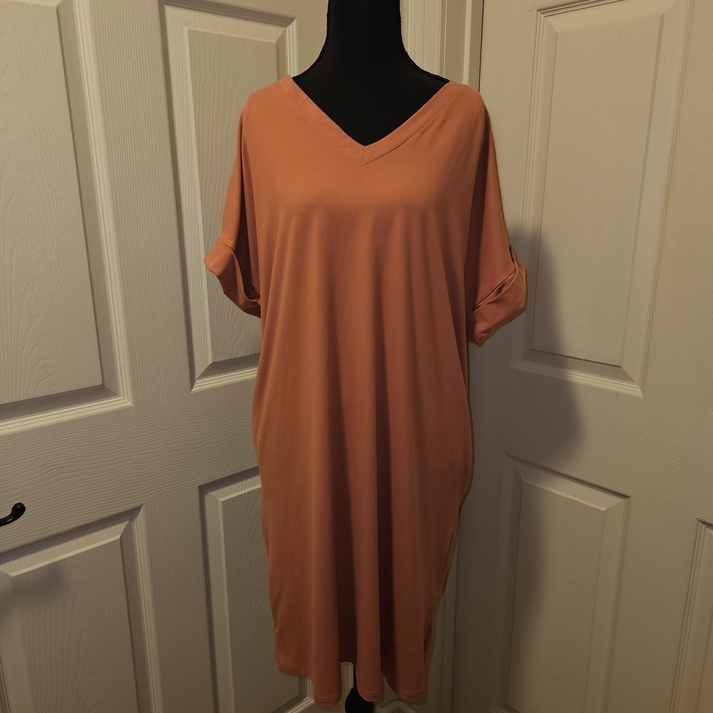 Women's Zenana Terracotta Dress With Pockets Size XL